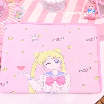 Japonsko Sailor Moon Papiernictvo Roztomilý Zvierat A4 Súbor Pu Kožené Držiteľ Taška Kawaii Ducoment Tašky office Materiál školské potreby