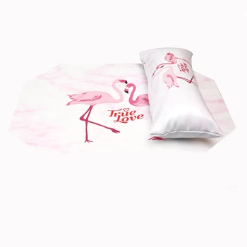 Móda Nechtov Strane Obliečky na Vankúš Mat Nastaviť Graffiti Mramoru Flamingo Dizajn Zips PU Kožené Nail Art Nástroje pre Ženy
