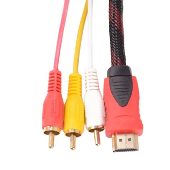 1,5 M Konverzie Converter Adaptér Kábel Kábel HDMI RCA Kábel HDMI Samec na 3 RCA AV Muž AV Kompozitný Muţi M/M Konektor