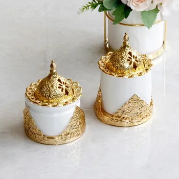 Kreatívne zlaté aromaterapia pece na železo, keramické kombinácia aromaterapie pece svietnik Ramadánu domáce dekorácie