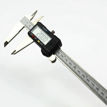 0-200 mm 8 cm z Nerezovej ocele, kovové veci, Elektronické Digitálne Vernier Strmeň mikrometer rozchod paquimetro dlhé čeľuste plastové strmeň