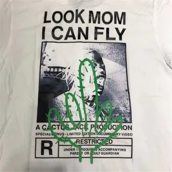 Scott Travis Jack Kaktus sa Pozrieť Mama, môžem Lietať List tlač T-Shirt Muži Ženy Astroworld T Shirt Mužov Top Čaj