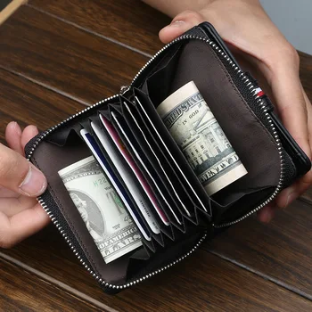Baellerry 2020 Nové mužov peňaženky módne krátke kožené peňaženky pre male vintage karty kabelku so zipsom na mince vrecku pánsku kabelku