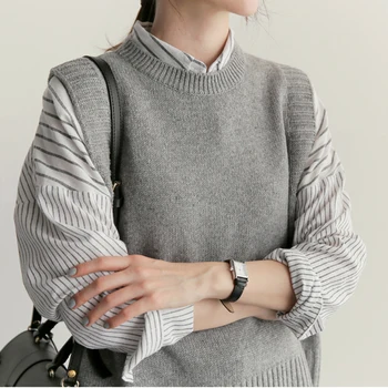 WAVSIYIER ženy sveter o krk pletené vest pevné vintage elegantné hrubé teplé pulóvre žena jeseň zima jumper módne kórejského