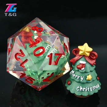 Vianočné 2020 Zábavné Ostré Hrany a Krásne Veľké Veľkosť D20 Kocky Santa Claus DND RPG Darček Boardgames pre Hru, Ako Vyzdobiť