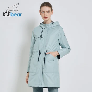 ICEbear 2019 Jeseň nové dámske windbreaker kapucňou žien zákopy srsti bežné oblečenie pre ženy voľné dlhé oblečenie GWF19023I