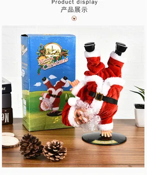 Kreatívne Nové Elektrické Handstand Hip-hop Santa Claus Bábika s Hudbou detské Hračky, Ozdoby, Tanec a Spev Vianočný darček