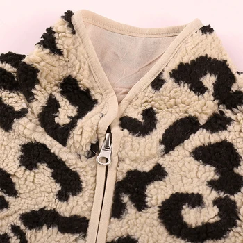 LIVA DIEVČA Jeseň Zima Leopard Sherpa Bunda Vesta Ženy Bežné Vysoká Krku bez Rukávov Úlety Otvoriť Predné Teplé Kabáty Outwear S-XXL
