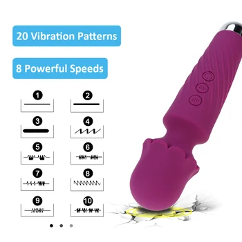 G-Spot Vibrátor Čarovná Palička Vibrátory Klitoris Telo Masážneho Vibračné Pre Ženy Veľký, Mocný Magický Prútik Stick AV 20 Rýchlosti Sexuálne Hračky