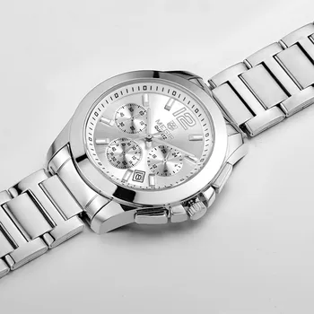 MEGIR Ženy Sledovať Top Značky Luxusné Chronograf Ocele Žena Hodiny Klasické Obchodné Quartz Lady Náramkové hodinky relogio feminino 5006