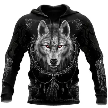 3D Full Black Wolf Tlač Hoodies Muž Ženy Harajuku Outwear Zips Pulóver Indickej Mikiny Bežné Unisex Tepláková súprava Bunda