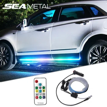 RGB Auto Flexibilné LED Pásky Dvere Auta Upozornenie Flash Lampa Auto Bočné Dvere Atmosféru Lampa Farebné Auto Neon Light Kit Vitajte Svetlá