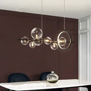 Moderné Kovové Svetle Lustra, Číre Sklo Bubliny Prívesok žiarovka G9 Zásuvky Svietidlo Používané V Obývacej Izby, Spálne Kuchyne