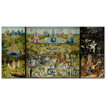 Záhrada Pozemské Pôžitky Plátno Umeleckých Reprodukcií Obrazov Hieronymus Bosch Plátno Umenie Výtlačkov Pre Obývacia Izba Cuadros