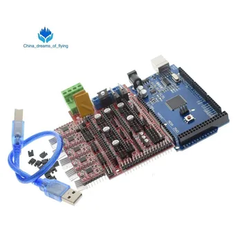 1pcs Mega 2560 R3 pre arduino + 1pcs RAMPY 1.4 Radič + 5 ks A4988 Stepper Ovládač Modul 3D Printer kit Reprap MendelPrusa