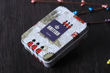10pc/veľa Anglicko Štýl Skladovanie Tin Box Železo Skladovanie Prípade Čokolády Zbierať box Rúž prípade Pilulku Úložný box