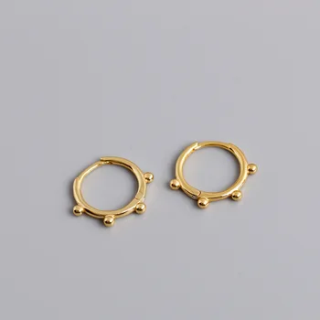 1Pair Jednoduché Piercing 925 Sterling Silver Šperky pre Ženy 2020 Trend Šperky Priemer 13mm Kruhu Malé Guľôčky Náušníc