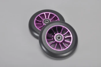 Nový dizajn hot veľkoobchod odolné Fialová 12-hovoril zliatiny hliníka core skúter s veľkými kolesami kick scooter wheels 110 mm