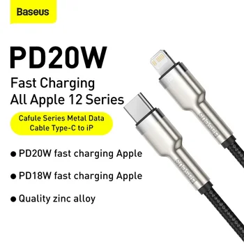 Baseus PD USB 20W C Kábel Pre iPhone 12 Pro Max 11 X Xr Xs Rýchle Nabíjanie Pre iPad Vzduchu 4 Typ C USBC Nabíjačku USB-C Dátum Drôt, Kábel