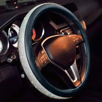 38CM Volante Vozidla Kryty Bling Crystal Drahokamu Auto Volant Zahŕňa Chrániče Pre Ženy, Dievčatá Auto Príslušenstvo