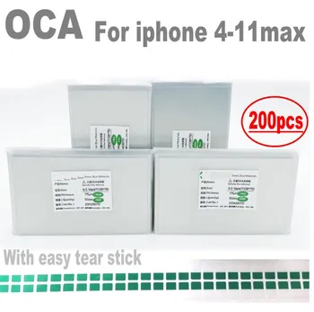 200pcs OCA Optické Jasné, Lepidlo pre iPhone 11 pro XS XR MAX 6 6 7 8 X plus OCA Lepidlo 4s 5 Dotykové Sklo Objektívu Film s ľahko trhať