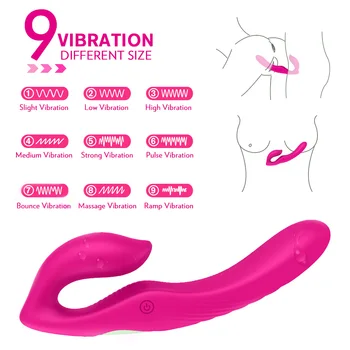 IKOKY Klitorisu Pošvy Stimulátor Strapon Dildo Vibrátor Sexuálne Hračky pre Lesbické Ženy G-spot Masér Dual Motory Análny Vibrátory