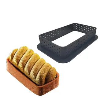8Pcs Čierny Obdĺžnik-Tvar Tortu Formy silikónové Tortu Fréza Formy DIY Pekáreň na Pečenie Nástroj Tortu Zdobenie Mousse Kruh, Krúžok Desser