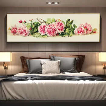 Ružové ruže, kvety Posteli dekoratívne Diamond Maľovanie Kolo Plné Vŕtanie Nouveaute DIY Mozaiky Výšivky 5D Cross Stitch domov darček