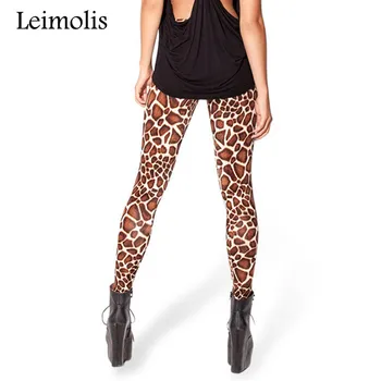 Leimolis 3D vytlačené fitness push up cvičenie legíny ženy gotický Žirafa plus veľkosť Vysoký Pás punk rock nohavice