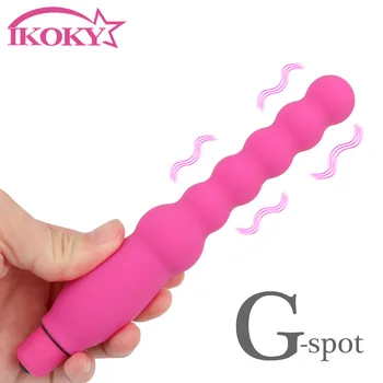 IKOKY Klitorisu G-bod Stimulátor prostaty masér Sexuálne Hračky pre Ženy Muž 10 Rýchlosti Zadok Plug Bullet Vibrátor S Análne Korálky