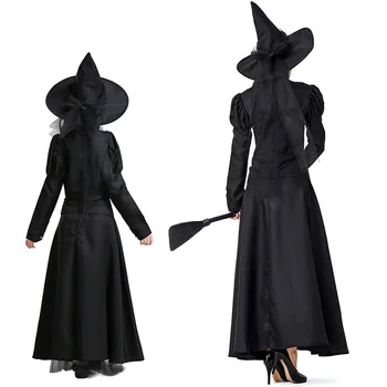 NOWCOS Hot Cosplay Kostým Čarodejník z krajiny Oz Halloween kostým štádiu Dospelých Detí COS Čierna čarodejnica Závoj kostým