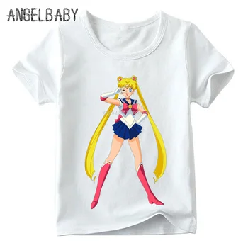 Baby Dievčatá Anime Sailor Moon Voľné Vtipné tričko detské Letné Cartoon lolita Topy Deti Bežné T-shirt