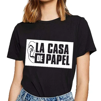 La Casa De Abstraktných Vtipné Ženy Tričko Peniaze Heist Tees TV Series Black Tshirts Ženy Dom Papiera Topy Tee Tričko Žena Femme