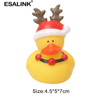 ESALINK 15PCS Vianočné Kačice Deti Vaňa Pískacie Hračky Ducky Baby Hračky Roztomilý Gumená Kačička Hračka Vianoce Dekor Príslušenstvo