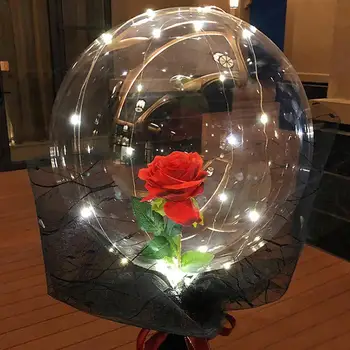 Globos LED Balón Rose Bobo Loptu Ruže valentín Darček Narodeninovej Party, Svadobné Dekorácie, Darčekové Balóny Led Lumineux valentin