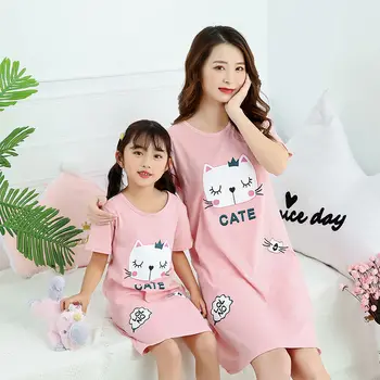 Módne detské Nightdress Dievčatá Panda Nightgowns Baby Deti Bavlnené Pyžamá Dievčatá Princezná Noc Šaty Sleepwear župane