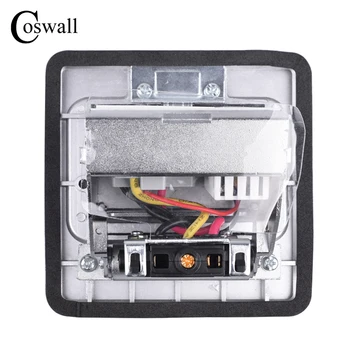 Coswall Všetky Hliníkový Panel Soft Pop-Up Poschodí Zásuvka 16A Izrael Štandardnej elektrickej Zásuvky S dvomi USB Nabíjací Port 5V 2.1 Max.