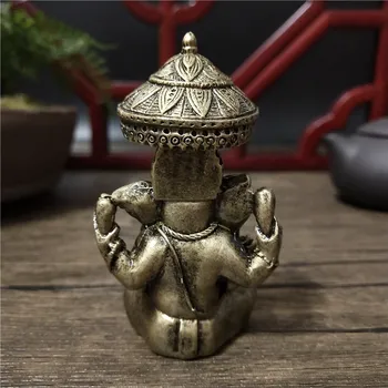 Pán Ganeš Sôch Budhu Domáce Dekorácie Bronzovej Farbe Živice Slon Hinduistický Boh Socha Figúrky Ozdoby Šťastie Dary