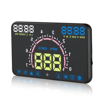 Auto HUD Zrkadlo Head Up Display RPM OBDII GPS Digitálne prekročenia rýchlosti Projektor, Monitor čelné Sklo Bezpečnostný Alarm Vody Temp Obrazovke
