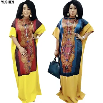 2020 Tradičné Dashiki Afriky Šaty pre Ženy, Plus Veľkosť Boubou Župan Africaine Femme Tlač Dlho Afrike Šaty Afriky Oblečenie