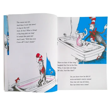 Detské Obrázkové Knihy Nastavuje V angličtine pre Deti Mačku Vo Klobúk Prichádza Späť ABC Dr. Seuss Strana navrhne Učenie Čítania Knihy