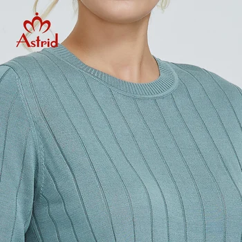 Astrid 2019 Jeseň nový príchod ženy sveter najvyššie svetlo zelený krátky rukáv kvalitné módne ženy oblečenie dámske svetre MS-005