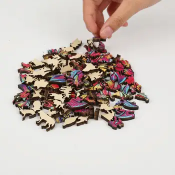 Drevené Lev Puzzle Pre Dospelých DIY Puzzle Každý Kus Je Zviera Tvarované Puzzle Vianočné Darčeky Pre Deti