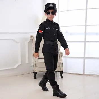 Deti Cosplay Kostýmy Policajt Swat Špeciálnych Síl Oblečenie Set pre Batoľa Chlapci Vojenskej Uniforme Armády Vyhovovali Taktické Oblečenie