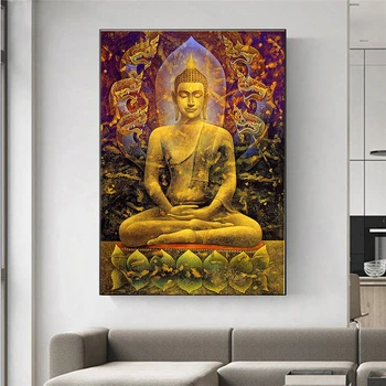 Meditácia Sochu Budhu Plátno Na Maľovanie Moderné Budhistické Dekoratívne Plagát Domáce Dekorácie Na Stenu Umenie Fotografie