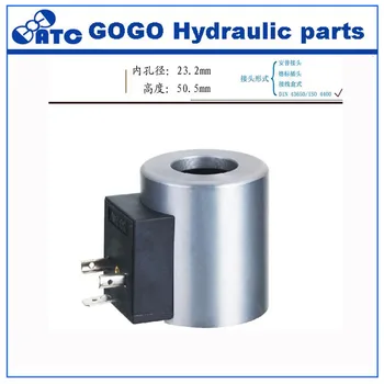 Kvalitné hydraulické elektromagnetický ventil cievka s DC12V 24V AC110V 220V Z8-60YC, vnútorné diery, 23 mm , výška 50.5 mm / 50 mm / 51mm