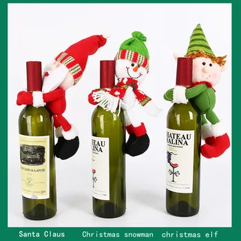Nový Rok 2020 Vianočné Fľaša Vína Protiprachový Kryt Snehuliak Elf Vianoce, Vianočné Dekorácie pre Domov Natal Stole, Dekor Noel Darček
