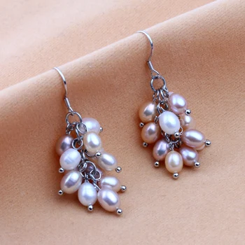 Módne Značky Multi Pearl Náušnice pre Ženy 925 Sterling Silver Šperky Sladkovodné Pearl Náušnice Kvality Darček k Narodeninám