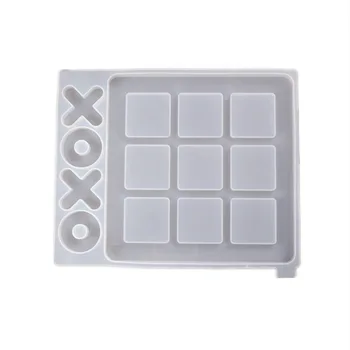 Ručné Tic-Tac-Toe šachovnici zrkadlo epoxidové živice formy OX šachovnici/šachová figúrka silikónové tvorby plesní DIY živice crafts250*213mm