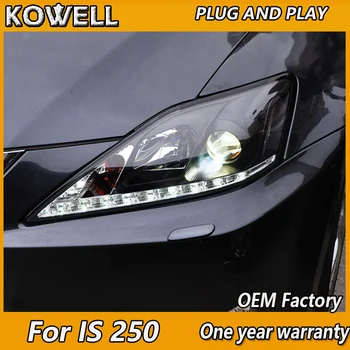 KOWELL Auto Styling pre Lexus IS250 Svetlomety, LED Reflektor DRL Objektív Dvojitý Lúč, HID Xenon